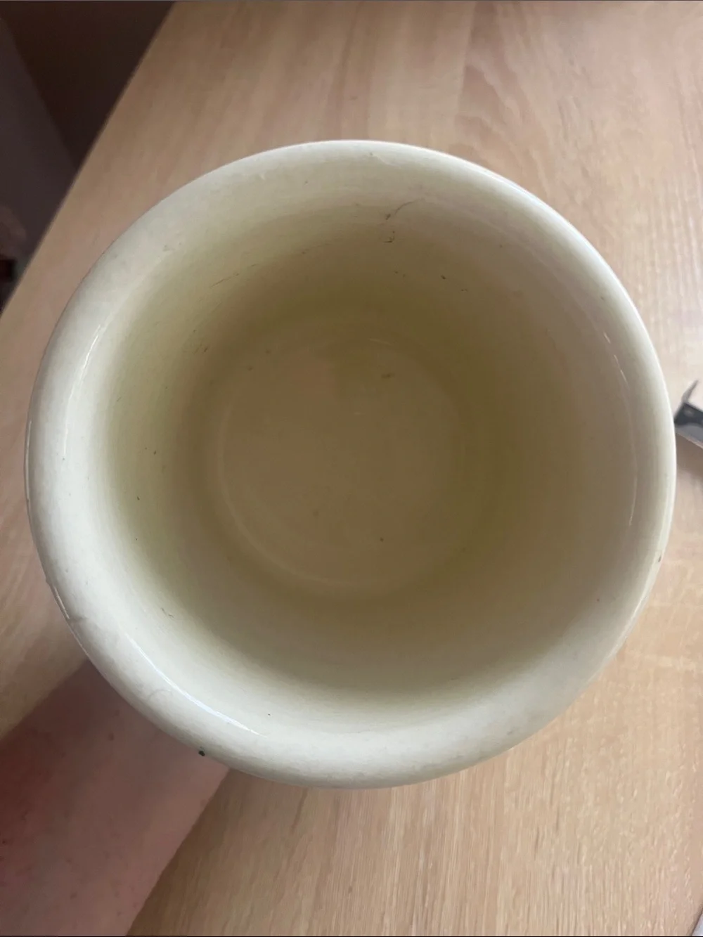 Stoneware Utensil Crock - Cream with Blue Band